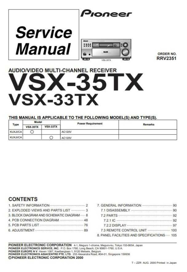 VSX-D709S, VSX-35TX, VSX-33TX_RRV2365_RRV2351